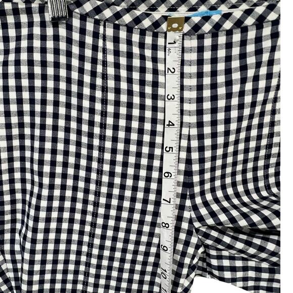 J McLaughlin Georgina Ankle Pant Women 2 Blue White Gingham Check Stretch Preppy - Picture 7 of 13